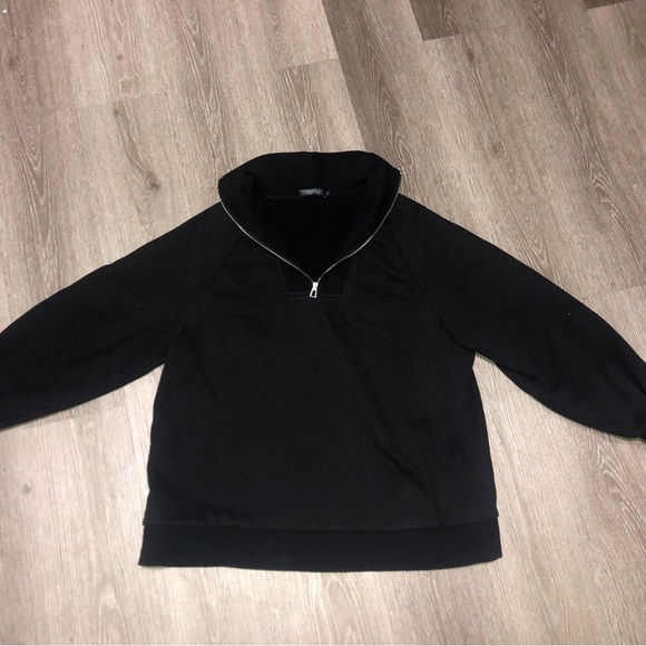 Black Half-Zip Pullover Sweatshirt - Picture 2 of 6
